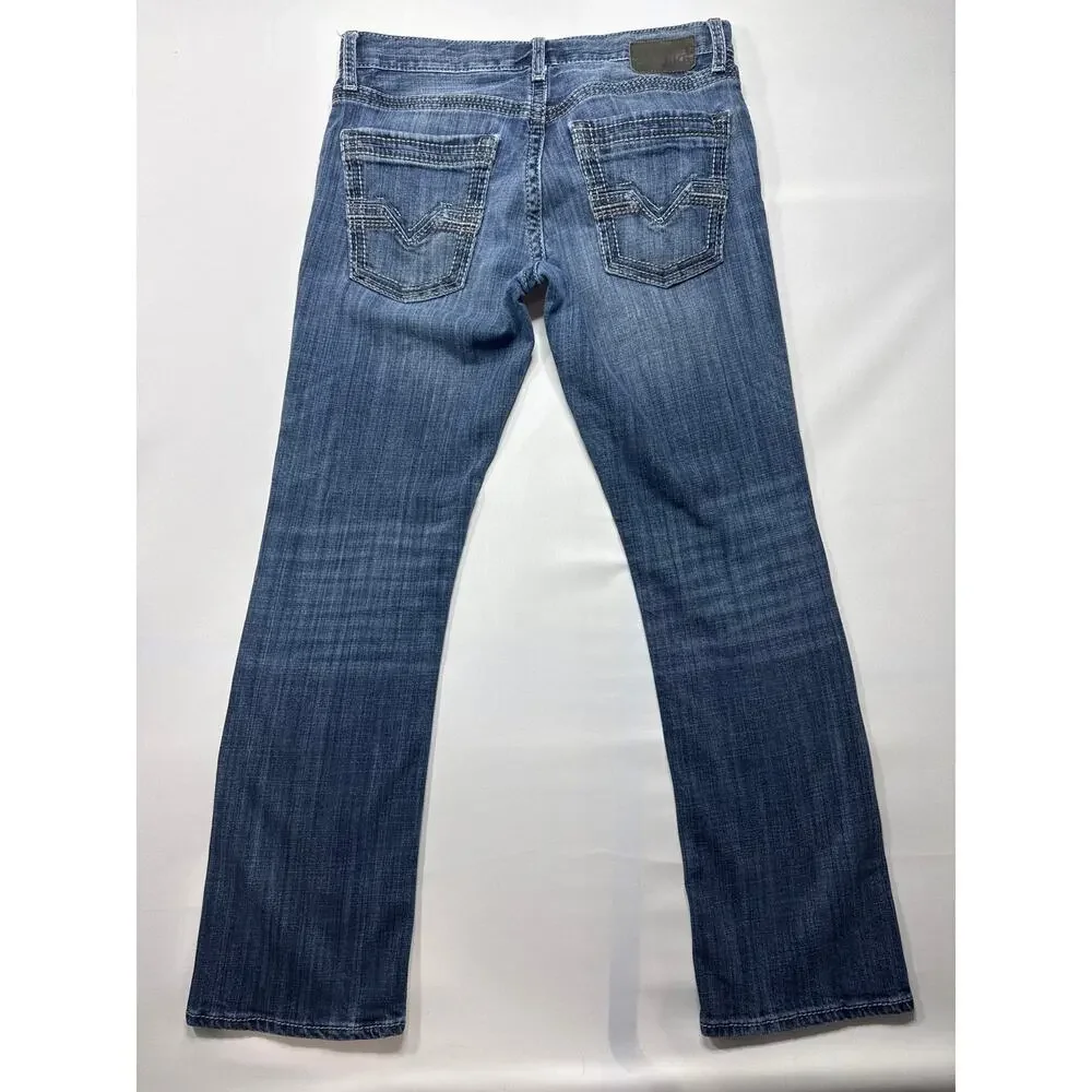 BKE Denim Buckle Men's Derek Straight Leg Blue Jeans - Size 34R (34x30) *READ
